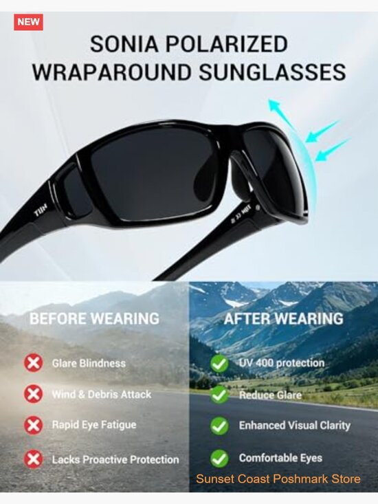Polarized Sports Sunglasses Lightweight TR90 Frame UV400 Protection Wraparound main image 5